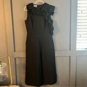 CO • Black ruffle jumpsuit wide leg cropped • Small